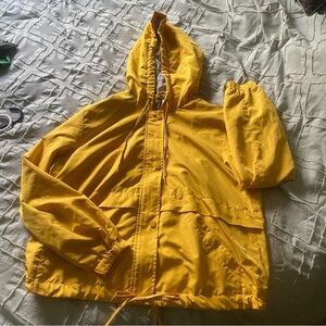 Yellow Hooded Windbreaker Jacket